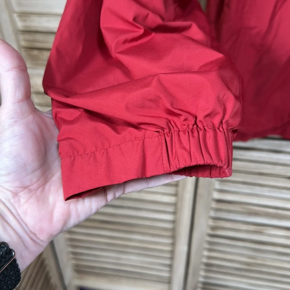 Nautica Men's Red Windbreaker Hood Attached Jacket Size L